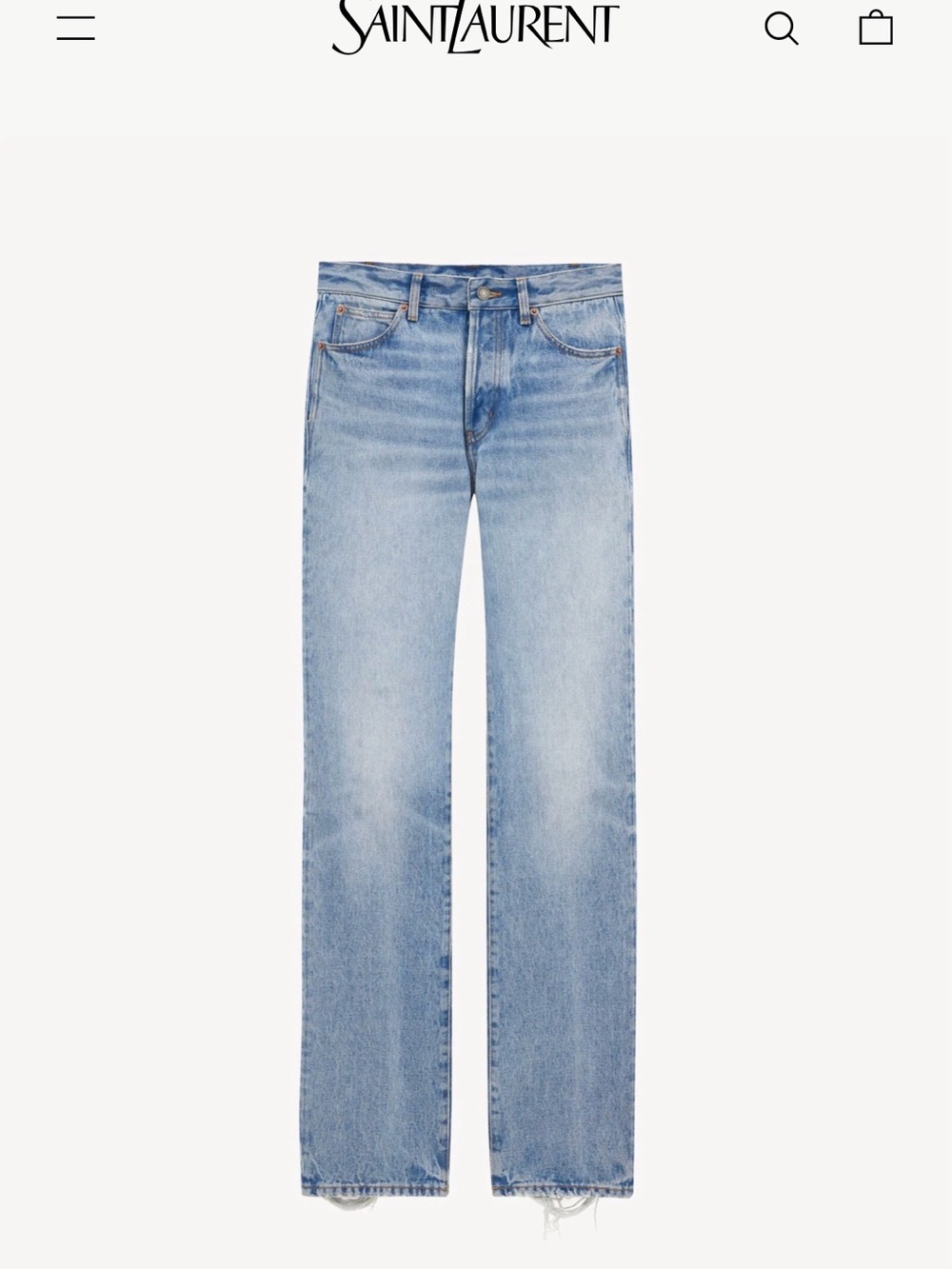 Saint Laurent Nico Mid-Rise Straight Jeans